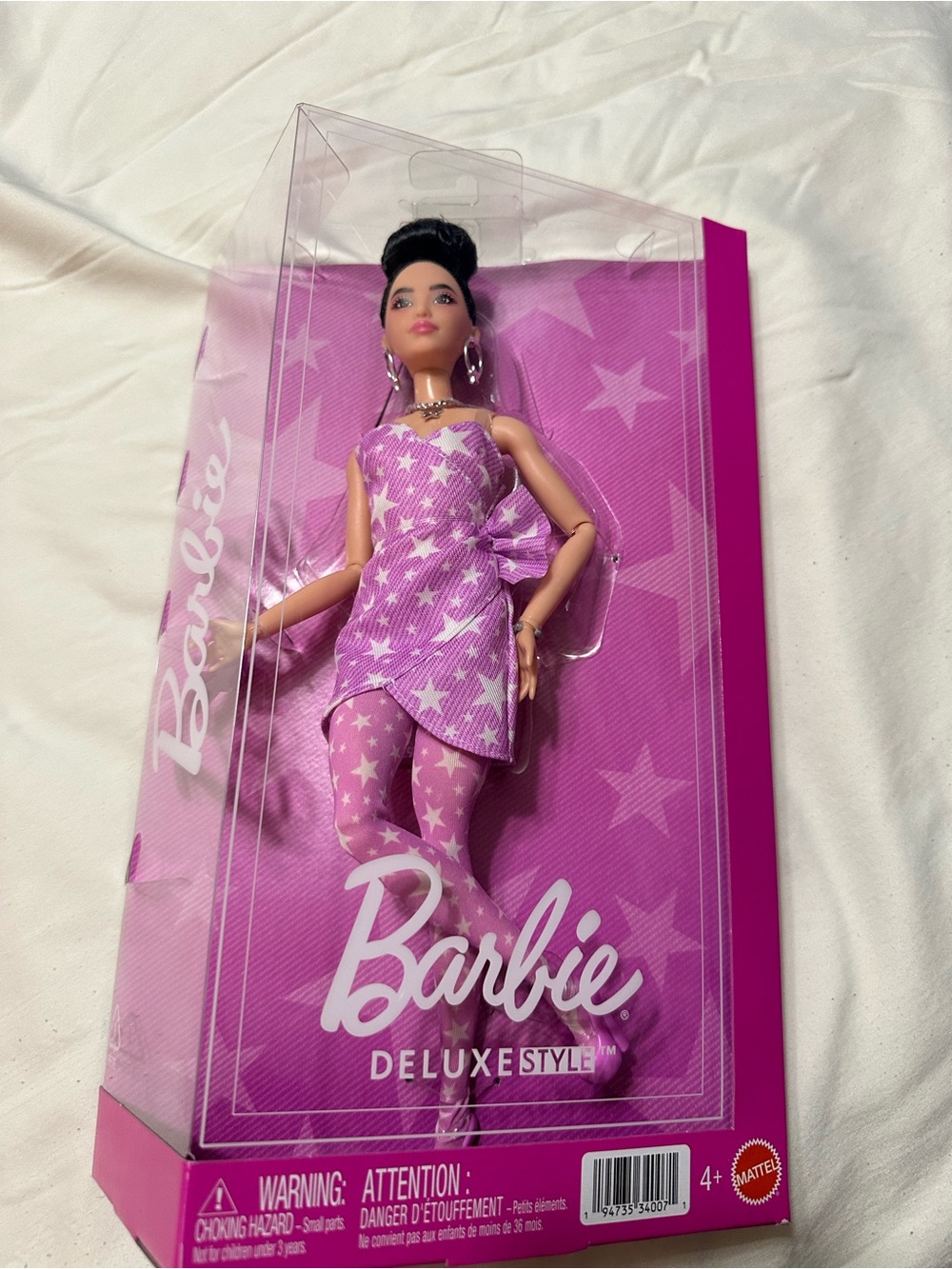 Barbie Purple Star Print Dress & Tights Doll